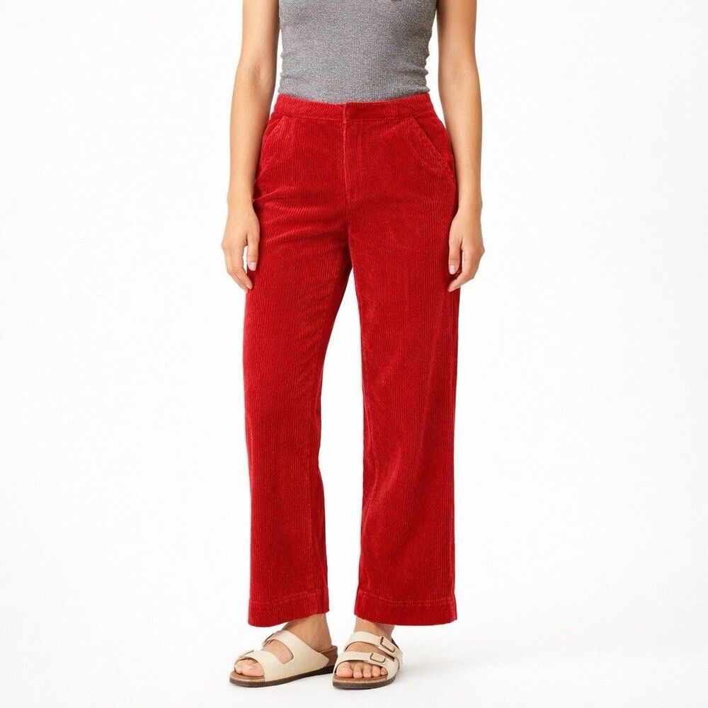 Marine Layer Red Corduroy Pants Women’s Small High Rise Straight Casual Soft